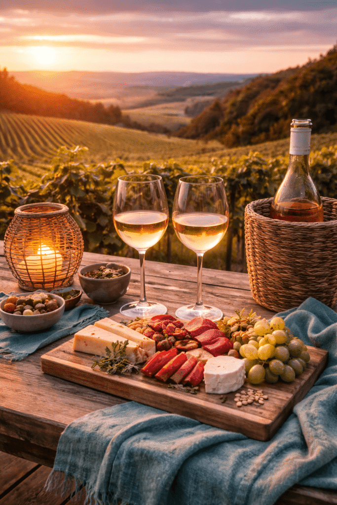 domača hrana s pogledom na vinograd domača hrana s pogledom na vinograd