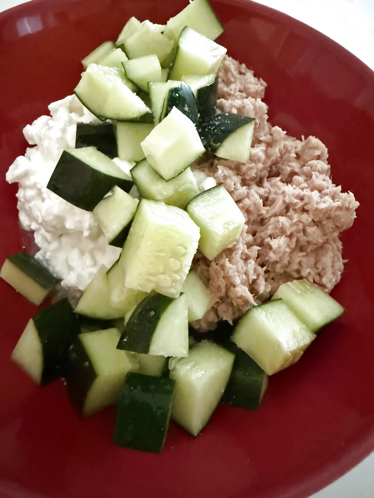 keto večerja: cottage cheese skleda na krožniku